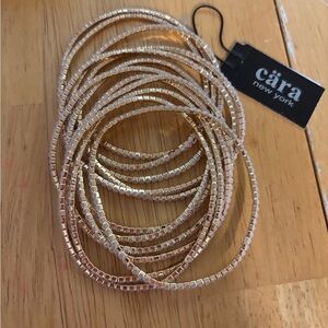 Cara New York Blush Gold Bangle Bracelet Set